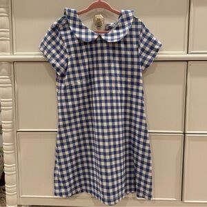 Hanna Andersson blue gingham girls dress size 5